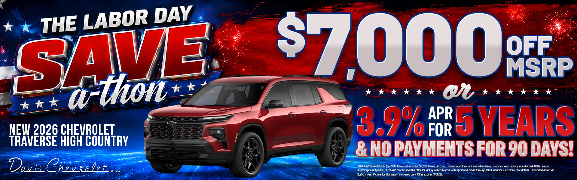 Labor Day Save New 2026 Traverse